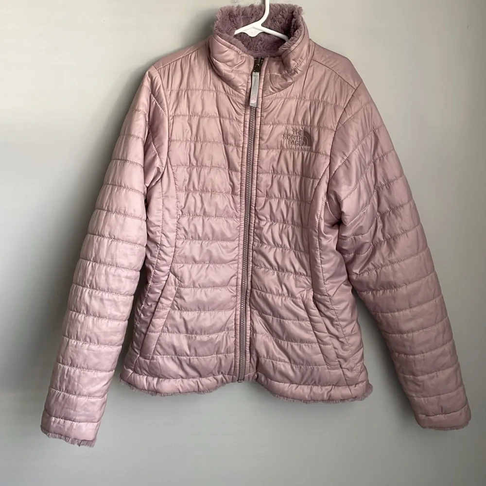 The North Face Girl’s Mossbud Reversible Pale Pink Jacket Size Med 10-12
